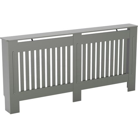Chelsea Heizkörperverkleidung MDF Moderner Schrank Slatted Grill, Grau, Extra-Groß