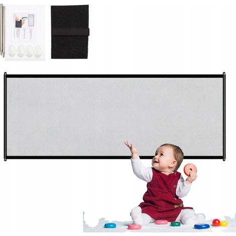 Sicherheitsnetz für Treppen - 110 x 72 cm - Schwarz - Schutz für Kinder und Tiere - Einfache Installation