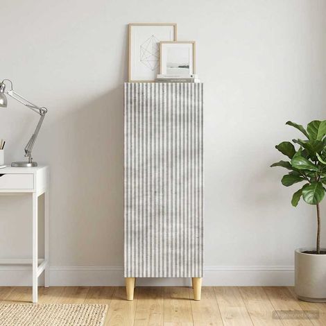 Buffet gris béton avec étagères et porte, bois d’ingénierie, 33 x 34,5 x 90 cm - PANGIVO (1/5)