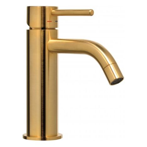 Miscelatore lavabo Honey Gold Spazzolato con scarico Clic-Clac 1”1/4G Paffoni serie Light LIG071KHGSP  Ottone - Honey Gold Spazzolato