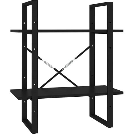 Maison Exclusive - Bücherregal 2 Fächer Schwarz 60x30x70 cm Holzw (1/5)