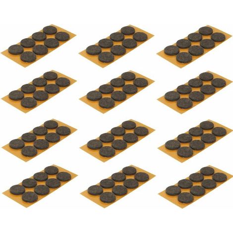 100 runde Filzgleiter für Möbel, 20 mm, selbstklebend, braun, für Stühle und Tische