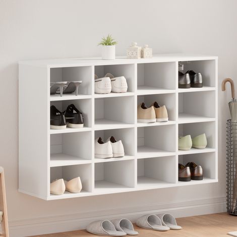 Schuhschrank mit Regal Weiß 103 x 30 x 67 cm Holzwerkstoff vidaXL (1/5)