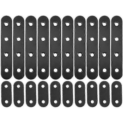 20 supports plats droits en acier inoxydable pour meubles - Accessoires de réparation et de connexion F26 (1/5)