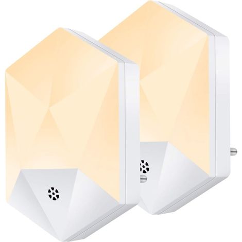 Veilleuse Enfant LED Veilleuse Prise Electrique Automatique Plug-And-Play Veilleuse Secteur Avec Capteur Crépusculaire Blanc Chaud 2 pièce [Classe énergétique A+++] (1/5)