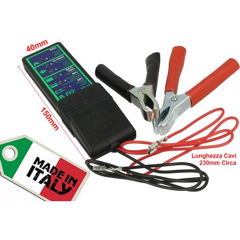 Tester Per Batteria Alternatore 12V Dinamo Con Indicazione Led Stato Per Auto E Moto Made In Italy (1/2)
