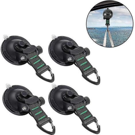 KLVGTIFS PU - Lot de 4 ventouses robustes, ventouses pour tente de voiture, bâche de camping avec support (1/3)