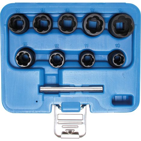 BGS Technic 10-teilige schwarze Stecknuss-Set (1/2)