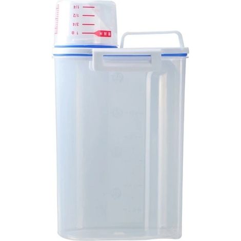 Récipient de rangement en plastique avec verre doseur et bec verseur pour le riz.-AquaForge (1/5)