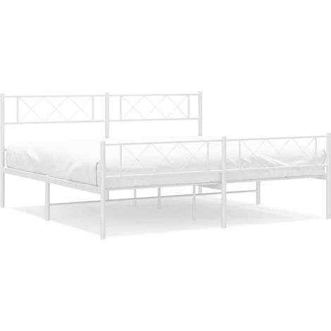 Maison Exclusive - Giroletto con Testiera e Pediera Metallo Bianco 183x213 cm (1/5)