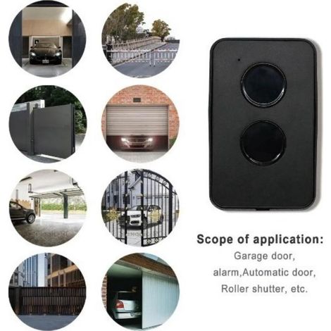 FLAMMKRAFT-DOORHAN télécommande de porte de garage 433.92MHz code roulant télécommande de porte télécommande de porte rabattable 2 boutons (1/5)