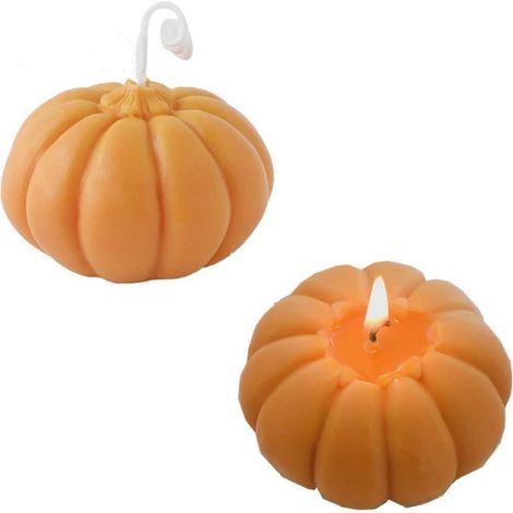 2er Set Kürbis Duftkerzen Sojawachs handgefertigt Deko-Geschenk