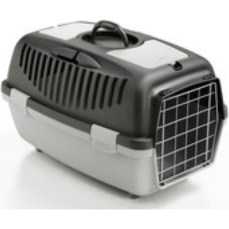 Stefanplast Trasportino Gulliver 2 Con Porta In Plastica Per Gatti E Cani Piccola Taglia 55 x 36 x 35 cm Grigio (1/2)