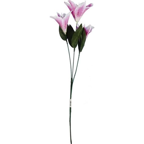 Ramo decorativo viola con 3 gigli (60 cm) (1/3)