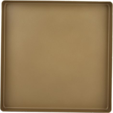 Plaque de cuisson en alliage d'aluminium doré 28x28x3cm, moule à pizza et pain antiadhésif, accessoire de pâtisserie (1/5)