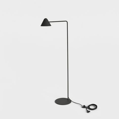 Lampada da terra LED minimal in metallo e marmo Candela