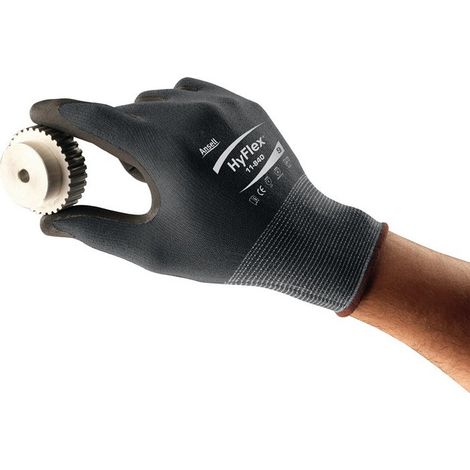Guanto HyFlex 11-840 Taglia 8 nero/grigio Nylon-Spandex EN 388 Kat.II (confezione da 12)