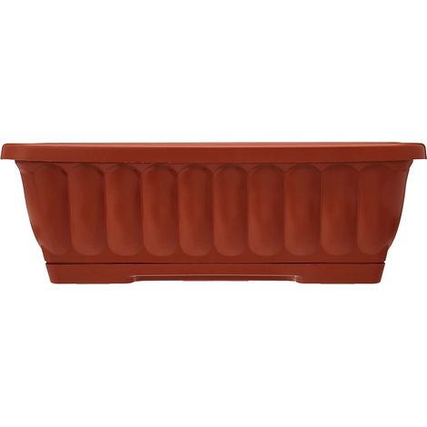 Vaso fioriera balconetta raccoglitore 40x18x16 plastica terracotta fiori piante (1/3)