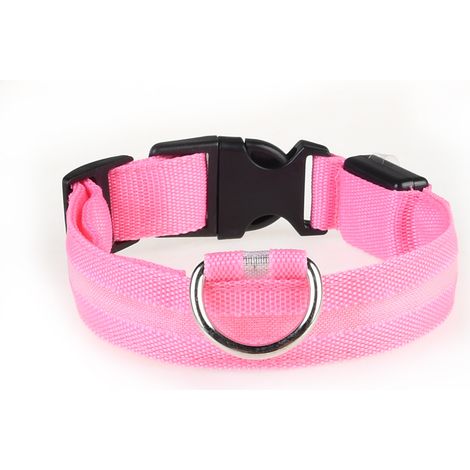 Collier LED rechargeable par USB pour chien de compagnie, clignotant, lumineux, sécurité, lumière en nylon (1/4)