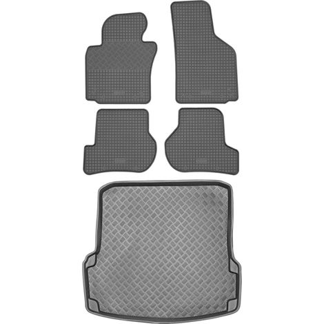 SET di tappetini in gomma per auto e tappetino per bagagliaio per Skoda Octavia II berlina/hatchback dal 2005 al 2008 (1/5)