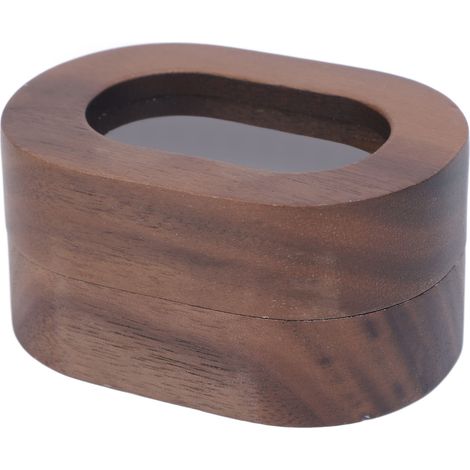 Boîte à bagues en noyer vintage et mousse douce, porte-bague pour mariage ou fête, fermeture magnétique, un seul emplacement (1/5)
