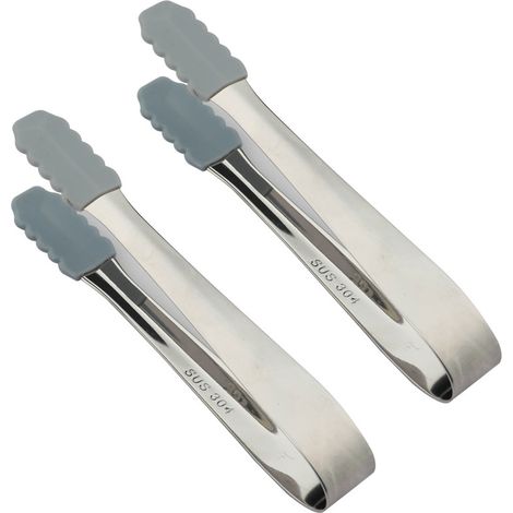 Pincettes À Glace - Acier Inoxydable - Bord Dentelé - Pour Seau À Glace Café Bar Alimentaire - Lot De 2 (1/5)