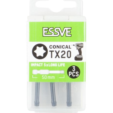 ESSVE IMPACT Schlagbohrer TX20 Spitze 50 mm 3 Stück (1/2)