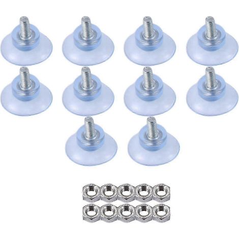 Lot de 10 ventouses en caoutchouc résistant avec vis M6 pour le remplacement des ventouses de table en verre (1/4)