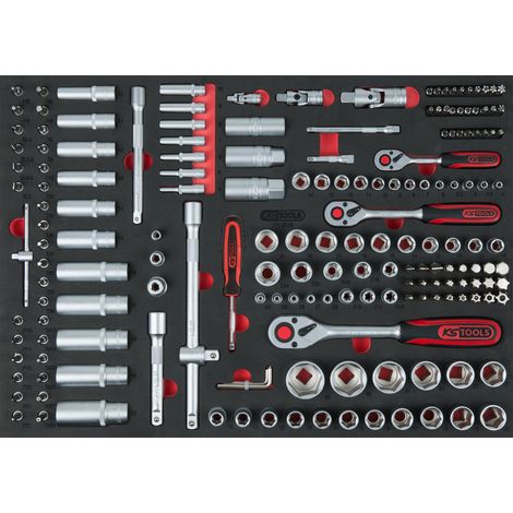 KS TOOLS 1/4"+3/8"+1/2" juego de llaves de vaso 179 pzs. en módulo de sistema 1/1 - 711.0179 (1/2)
