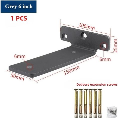 (Gris 15-20 cm) 1 pièce Supports trépieds suspendus, capacité de charge 200 kg, support d'étagère murale, fixation murale invisible, étagère de rangement pour cloison (1/5)