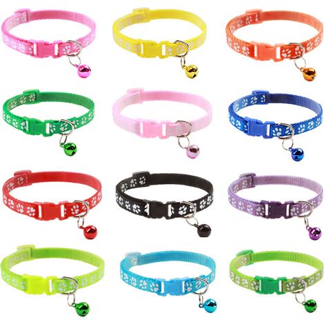 Collier Pour Chiot - Collier D'Identification Réglable En Polyester Et Nylon - Pour Chiots, Chatons Et Petits Animaux - Longueur 30 Cm - Lot De 12 (1/5)