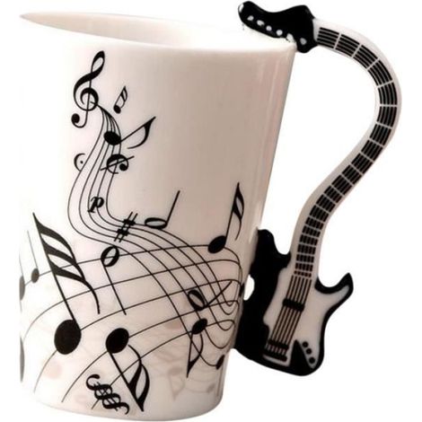 tasse en céramique tasse à café instrument mug cadeau créatif guitare noire 1 (1/4)