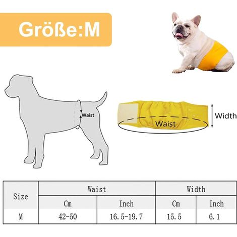 Hundewindeln, 3er-Pack, hygienische Hundehosen, Unisex, umweltfreundlich, Größe M
