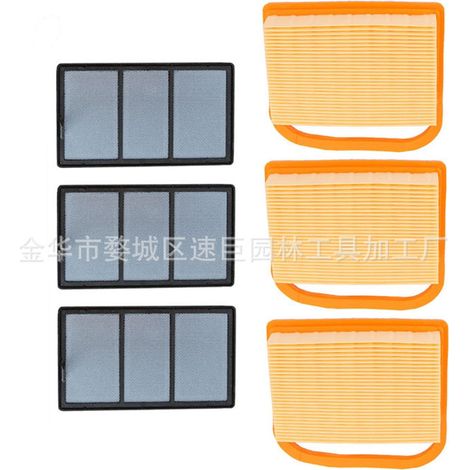 Ersatzteile für Kettensägen, Rasenmäher und Trimmer TS410 Luftfilter-Set (3 Sets pro Packung)