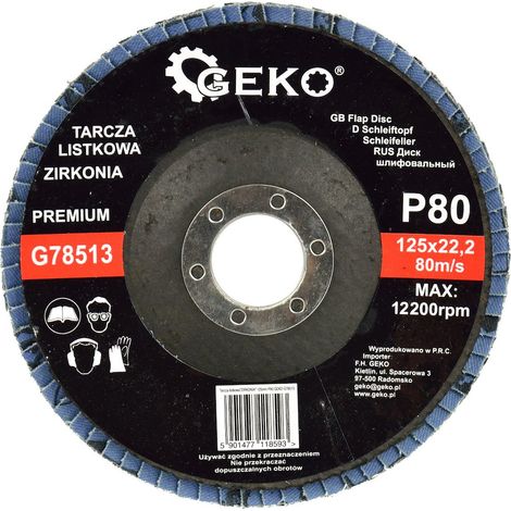 Disco lamellare in zirconio 125 mm P80 geko premium (10/200) (1/5)
