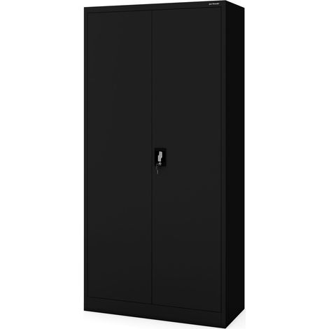 Armoire de rangement DAWID, 900 x 1850 x 450 mm, All Black: noire