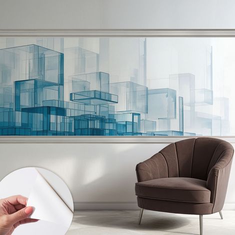 Fototapete Selbstklebend - Wandtattoo - leicht anzubringen - Wandverkleidung Transparente Würfel 250x104 cm (1/5)