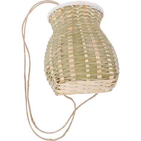 Panier en Bambou Tissé la Main, Panier Décoratif Vert Robuste et Multifonction, Forme Mignonne pour Garçon et Filles, Accessoire pour Bricolage et Performance (1/5)