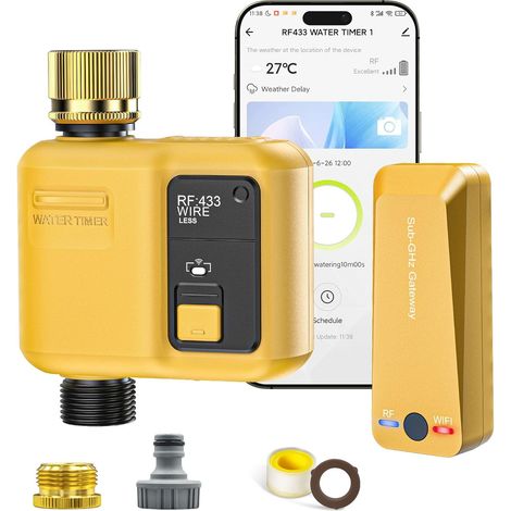 Connected 1 Way Automatic WiFi Watering Timer with RF433 Programmable Technology Irrigation Timer for Garden (1/5)