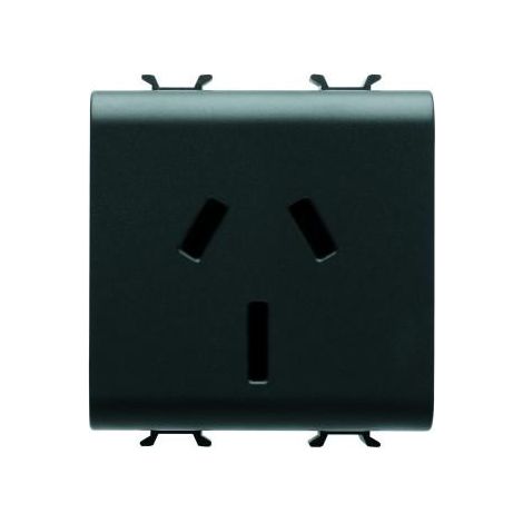 PRISE 2M 2 P+T 15A STD AUSTRALIEN NOIR GEWISS GW12307