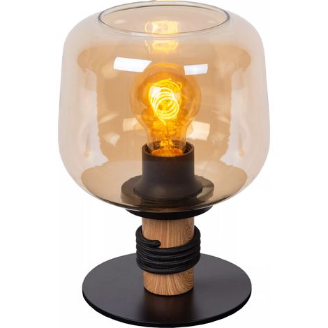 Lampada da tavolo industriale nera vetro E27 Ilona Lucide (1/5)
