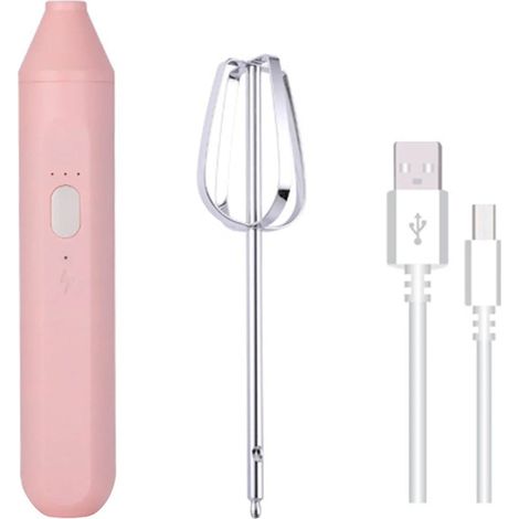 Tragbarer elektrischer Handmixer – JINFGERNE – Ideal zum Eierschlagen, Kuchenrühren, Milchschaum zubereiten und Kaffee kochen. Inklusive: Schneebesen und Datenkabel. (1/5)