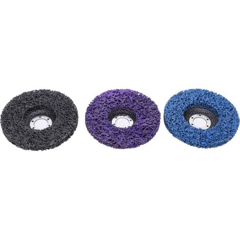 Ortviai Disque de polissage pour meuleuse d’angle – 3 pièces, résine élastique, Ø 115 mm, bleu/noir/violet (1/5)
