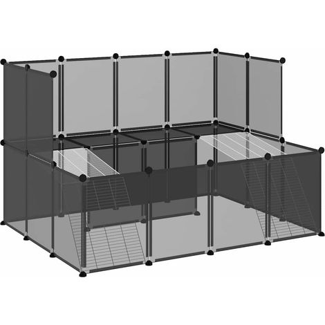 Cage pour petits animaux Noir 143x107x93 cm PP et Acier (1/5)