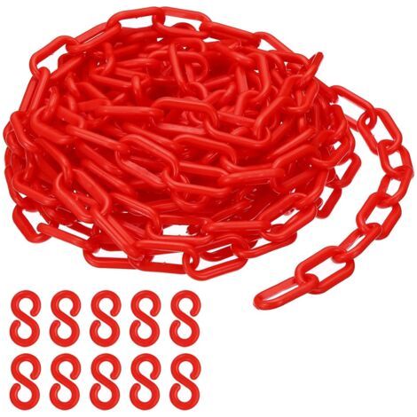 Maillons de chaîne en plastique rouge, 700 cm,6 mm, pour barrières, parkings, clôtures, portails et décoration