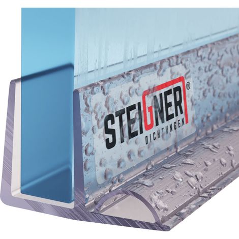 STEIGNER Duschdichtung UK19 Ersatzdichtung für Dusche Wasserabweiser, L, 30 cm, (Einzeldichtung), 5mm bis 6mm Glasstärke
