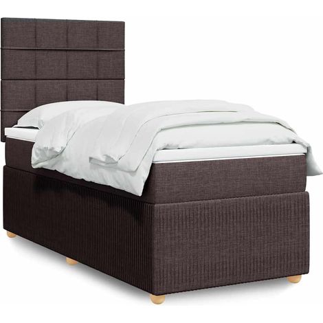 Boxspringbett mit Matratze Dunkelbraun 100x200 cm Stoff vidaXL (1/5)