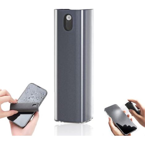 Nettoyant écran rechargeable 2 en 1 : nettoyant, spray nettoyant et chiffon en microfibre. (1/5)