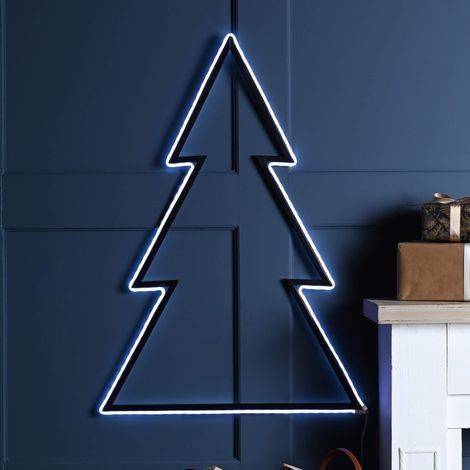 Festive Large 78cm Neon Flex Red Green and Blue Christmas Tree with Remote (1/2)