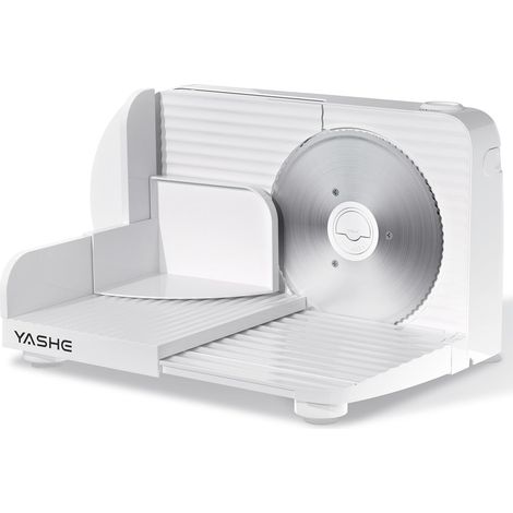 YASHE Trancheuse électrique pliable SL-5801D23B3, 180 W, lame 17 cm, 0–15 mm, blanche